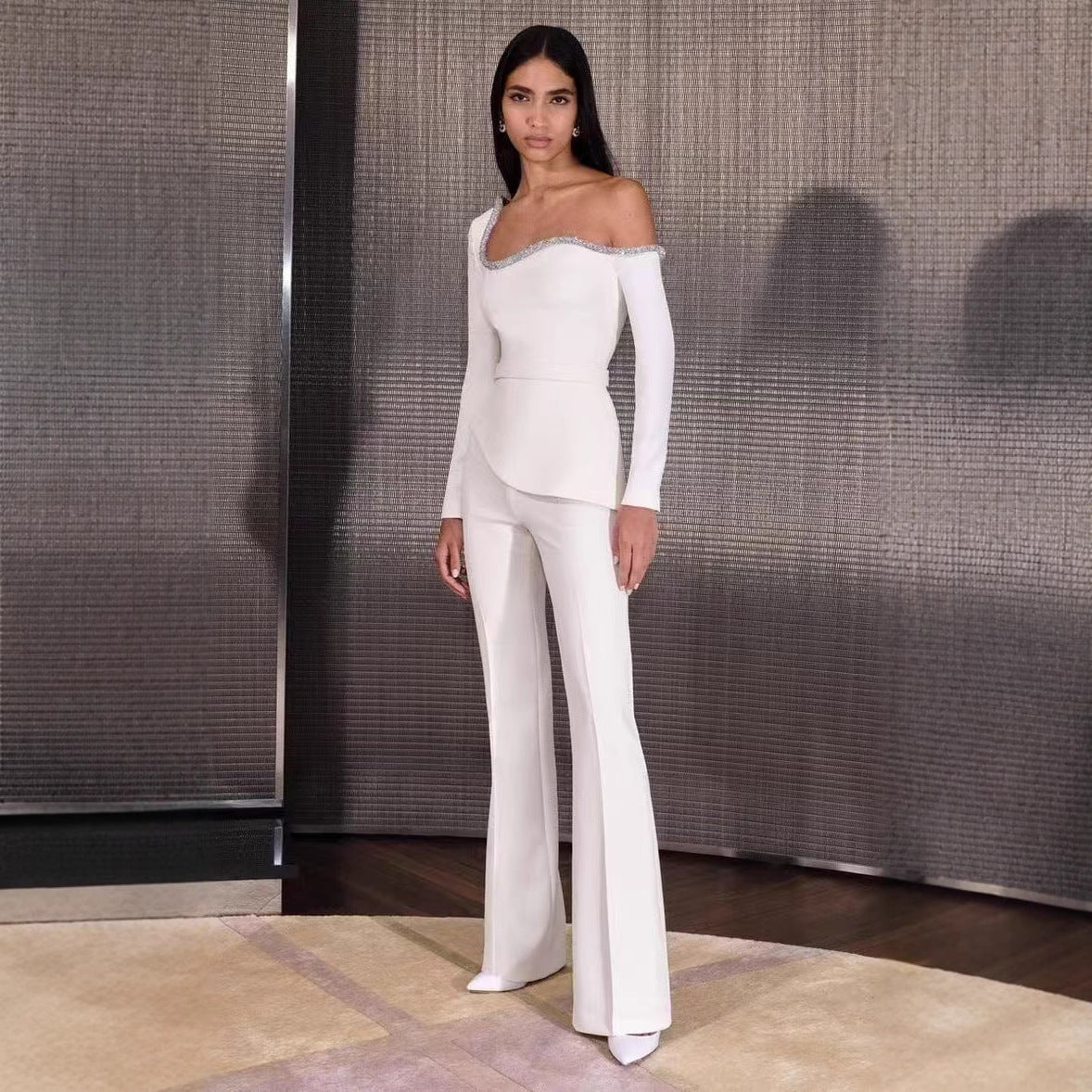 Women's Long-sleeved Belly And Waist Shaping Jumpsuit