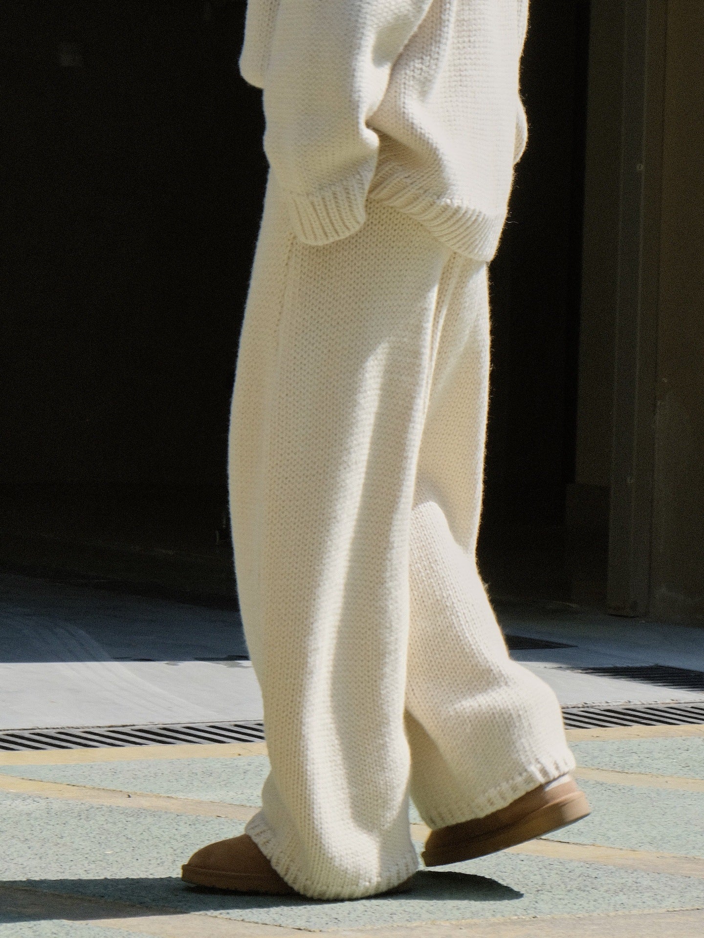 Yarn Thick Knitted Casual Pants Loose Wool Trousers