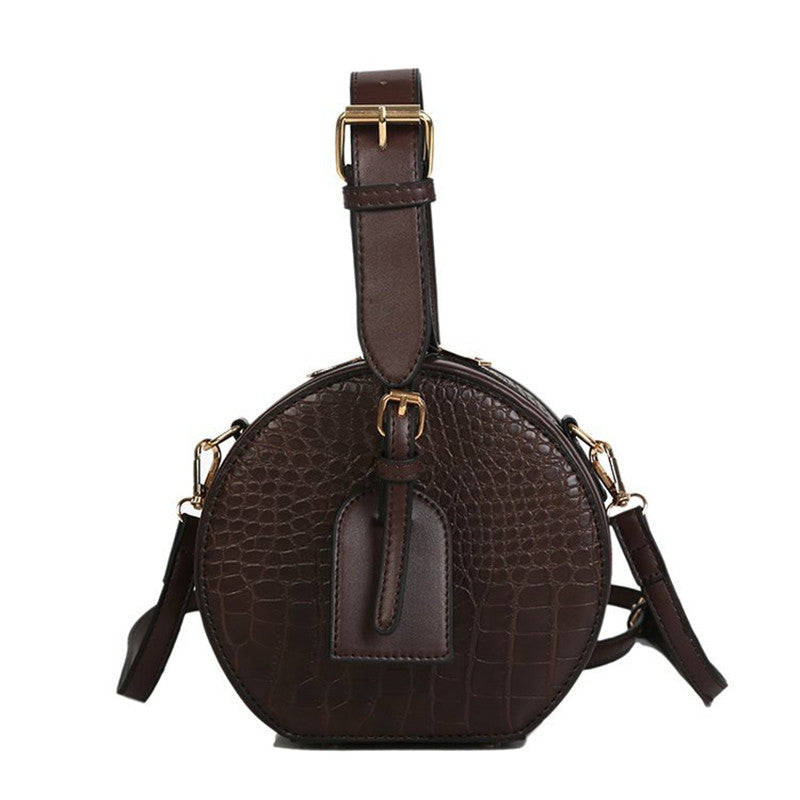Casual Stone Pattern Crossbody Small Round Bag