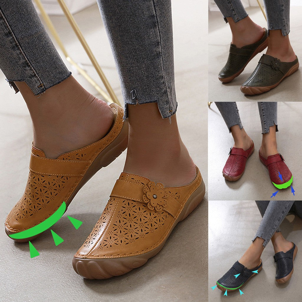 Openwork embroidered platform sandals