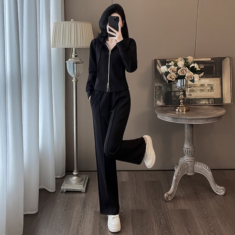 Western Style Youthful-looking Fried Street Sweatshirt And Sweatpants Two-piece Set