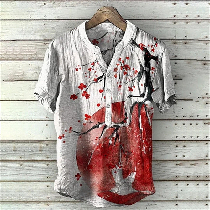 New Men's Long Sleeve Shirt 3D Stripe Print