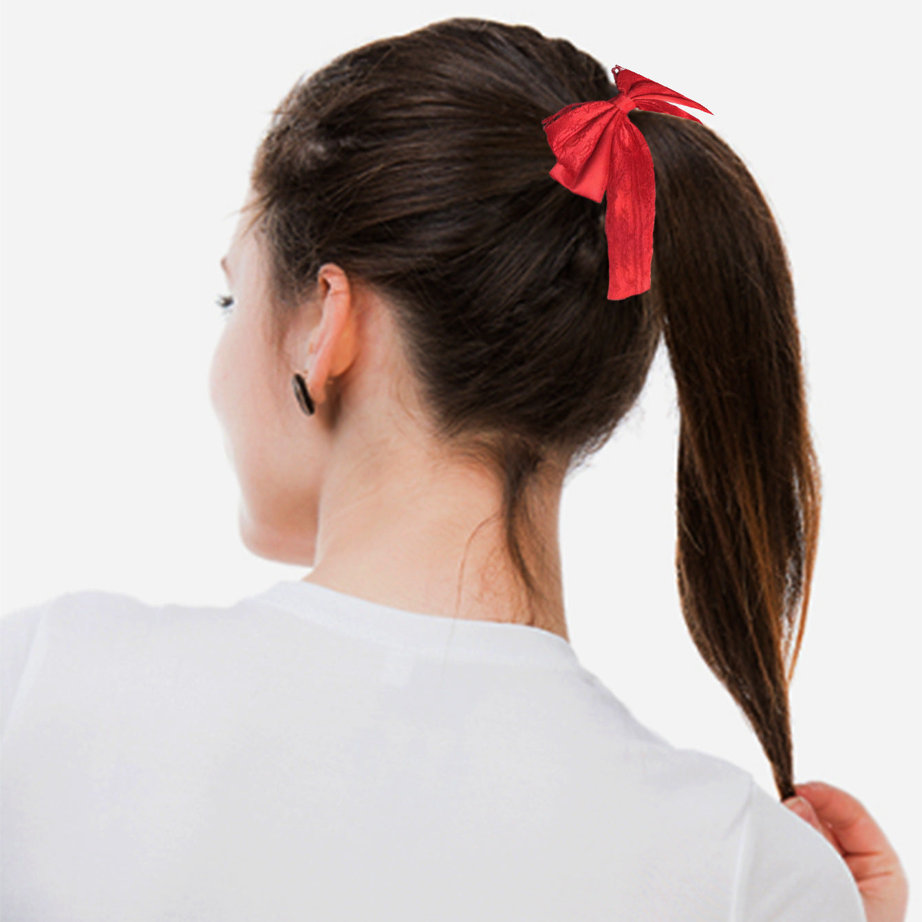 Lace Double Layer Ribbon Bowknot Hair Accessories Hair Ring