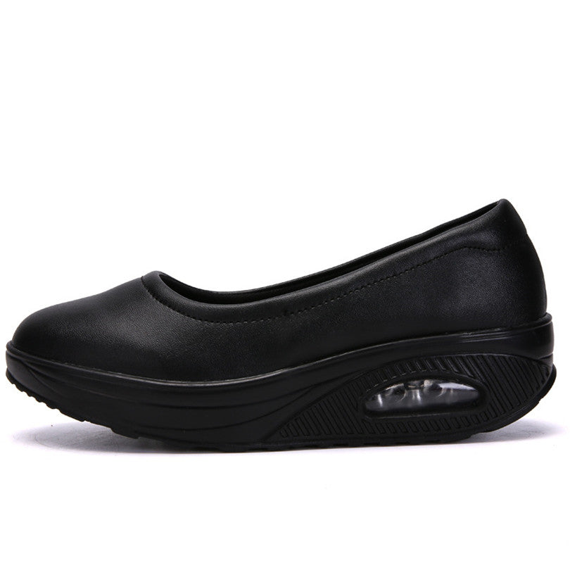 Plus size women's casual heightened wedge heel shoes
