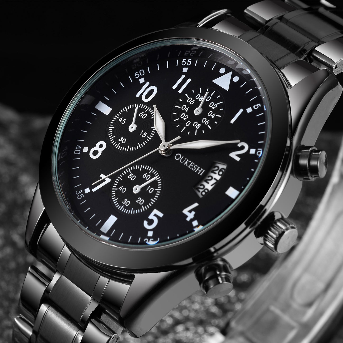 Waterproof Calendar Steel Band Watch