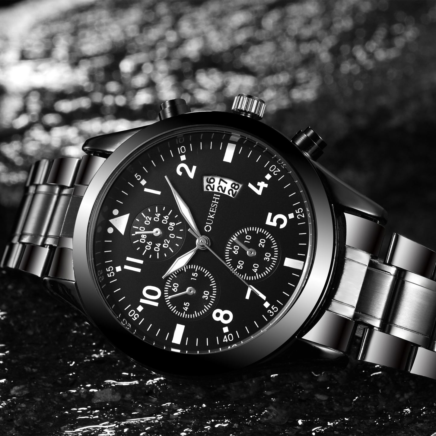 Waterproof Calendar Steel Band Watch