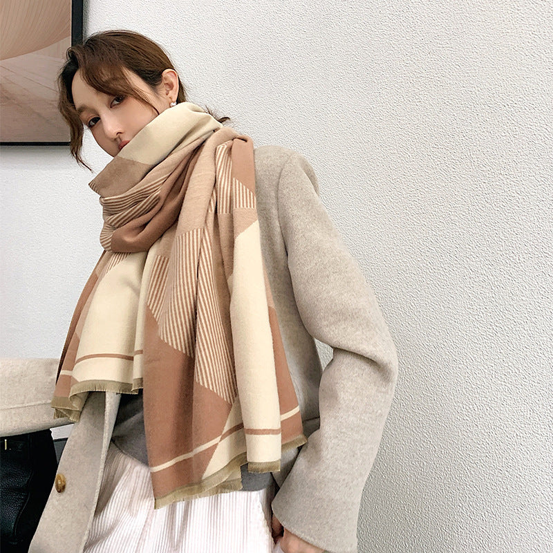 Students wear a shawl outside wool cloak