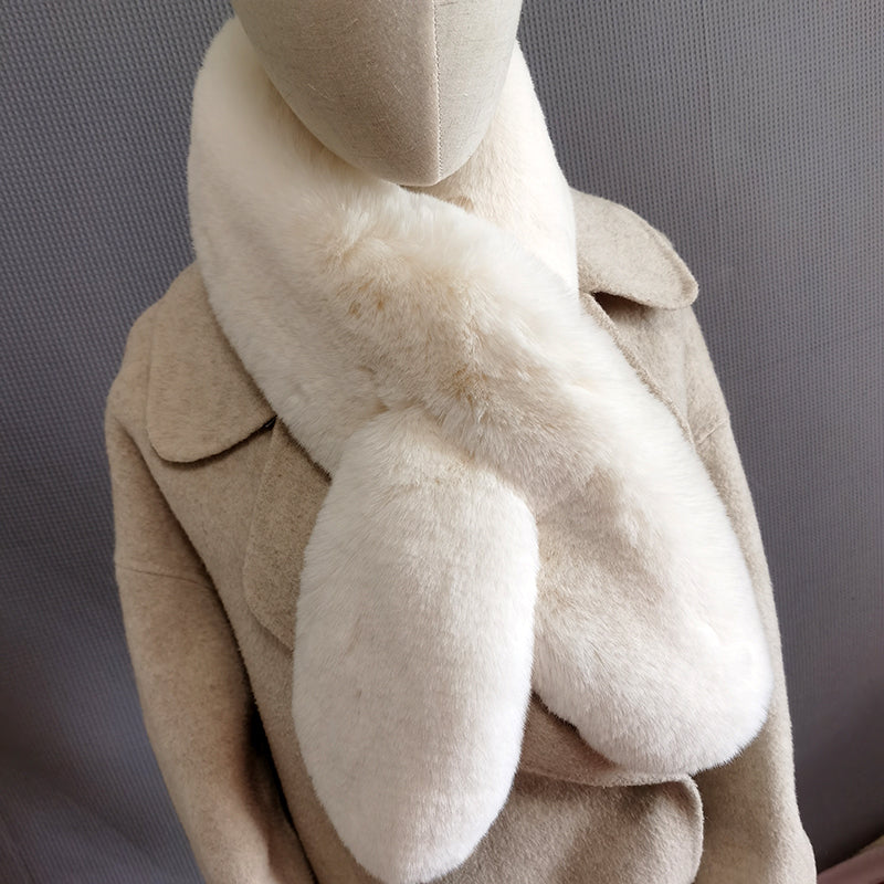 Warm And Thick Imitating Fox Fur Straw And Fur Scarf