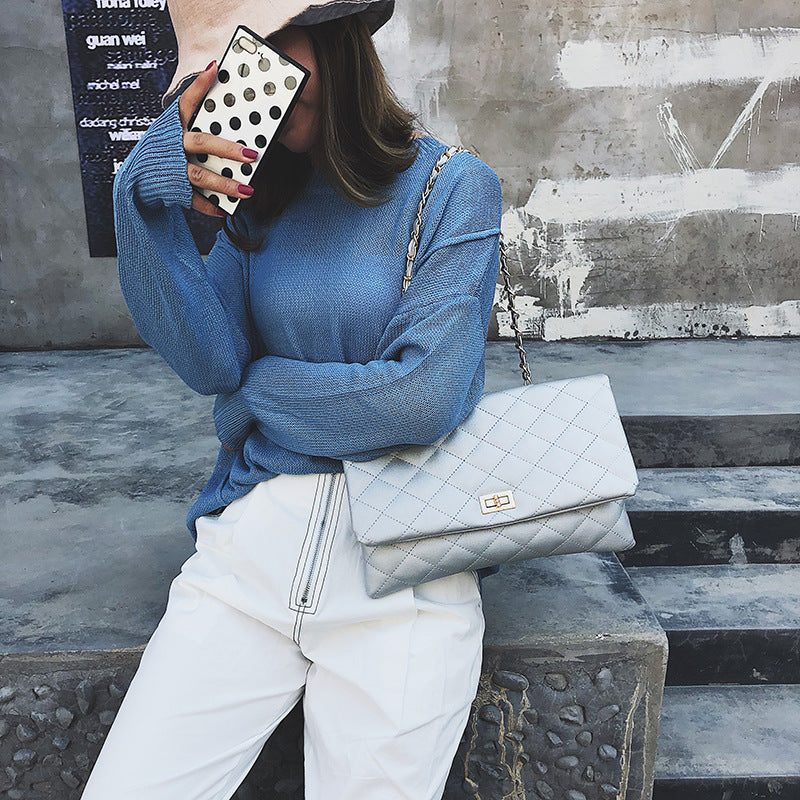 Lambskin small fragrance rhombus chain bag