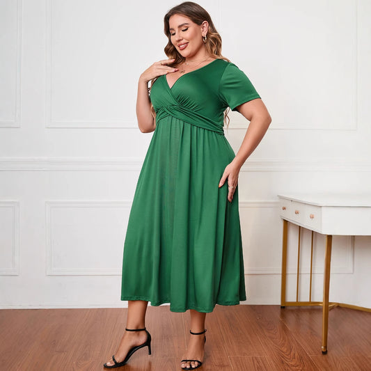 Womens Plus-Size Loose Casual Dress