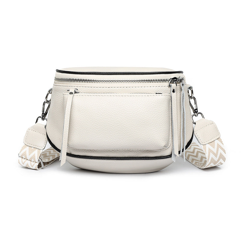 New First Layer Cowhide Saddle Bag Large Capacity Shoulder Bag