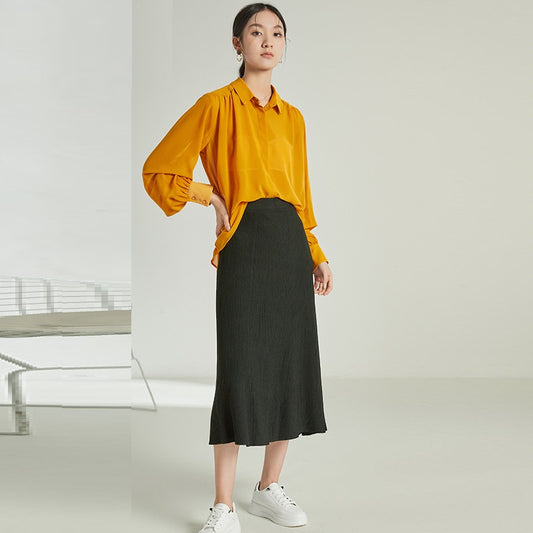 Women's Autumn And Winter Mid-length Half-length New Pleated Skirt