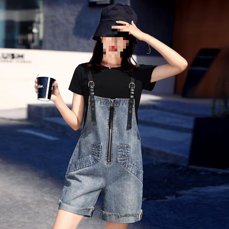 Women's Summer Denim Fashion Casual Loose One-piece Shorts