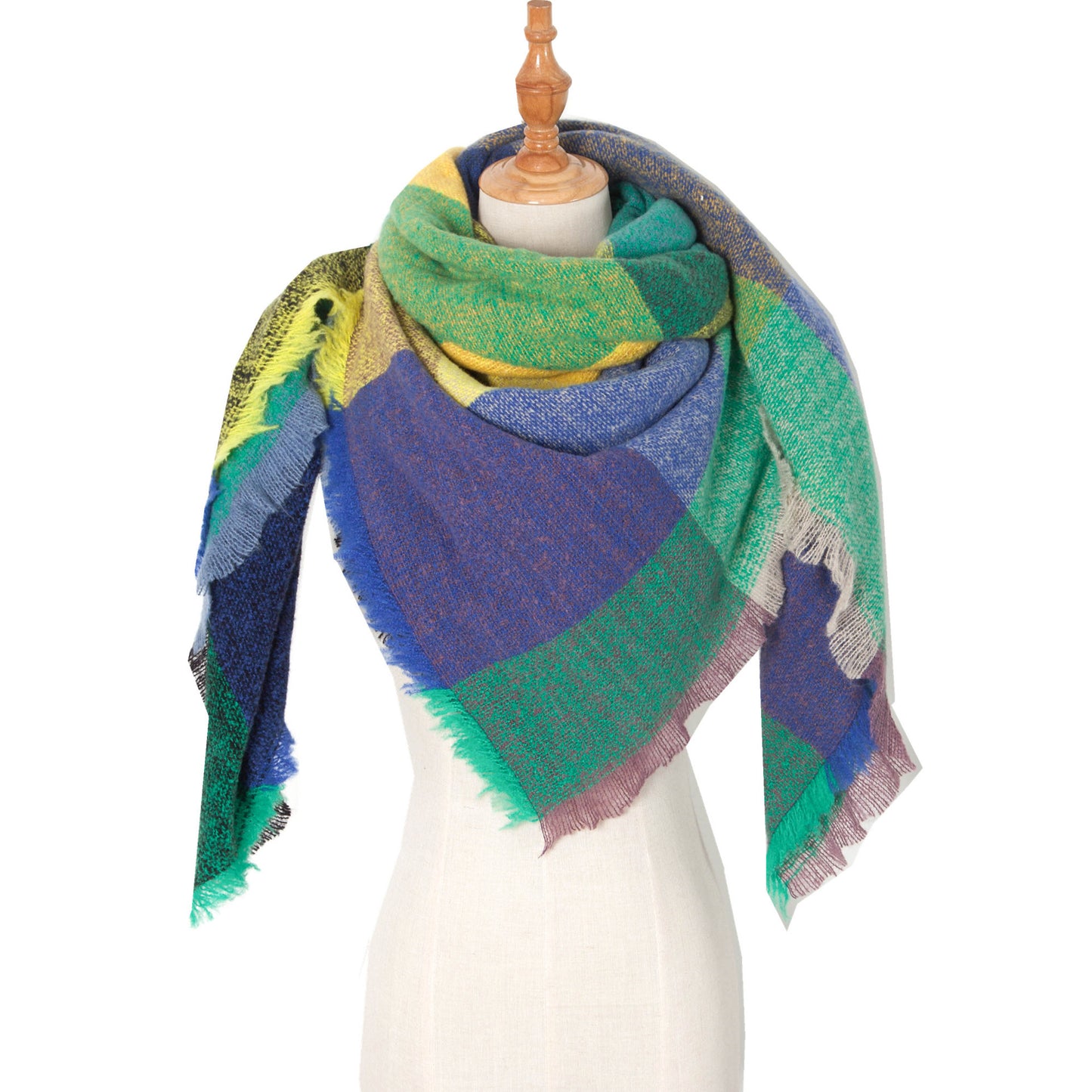 Shawl Scarf Autumn And Winter Large Plaid Triangle