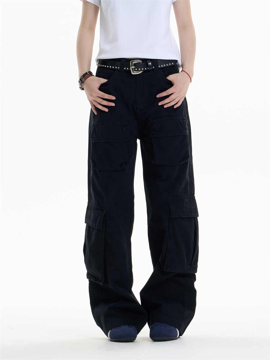 Multi-pocket Cargo Pants Women's Loose Wide Leg Straight Casual Pants
