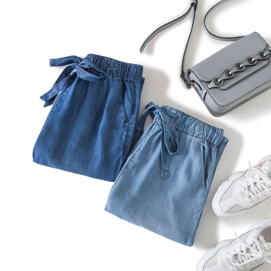 Cool denim casual little foot radish Harun pants