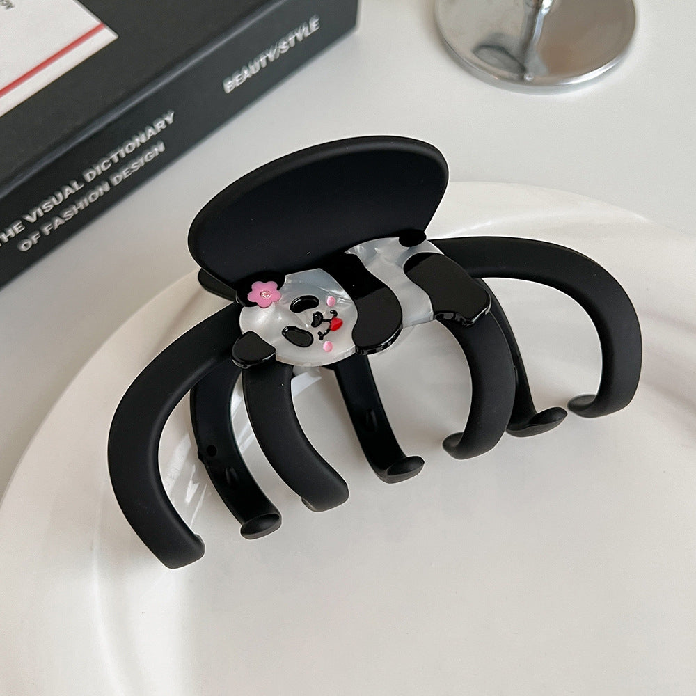 Plastic Cartoon Panda Acetate Grip Cute Animal Hair Claw Young Girl Personalized Barrettes Bang Side Shark Clip