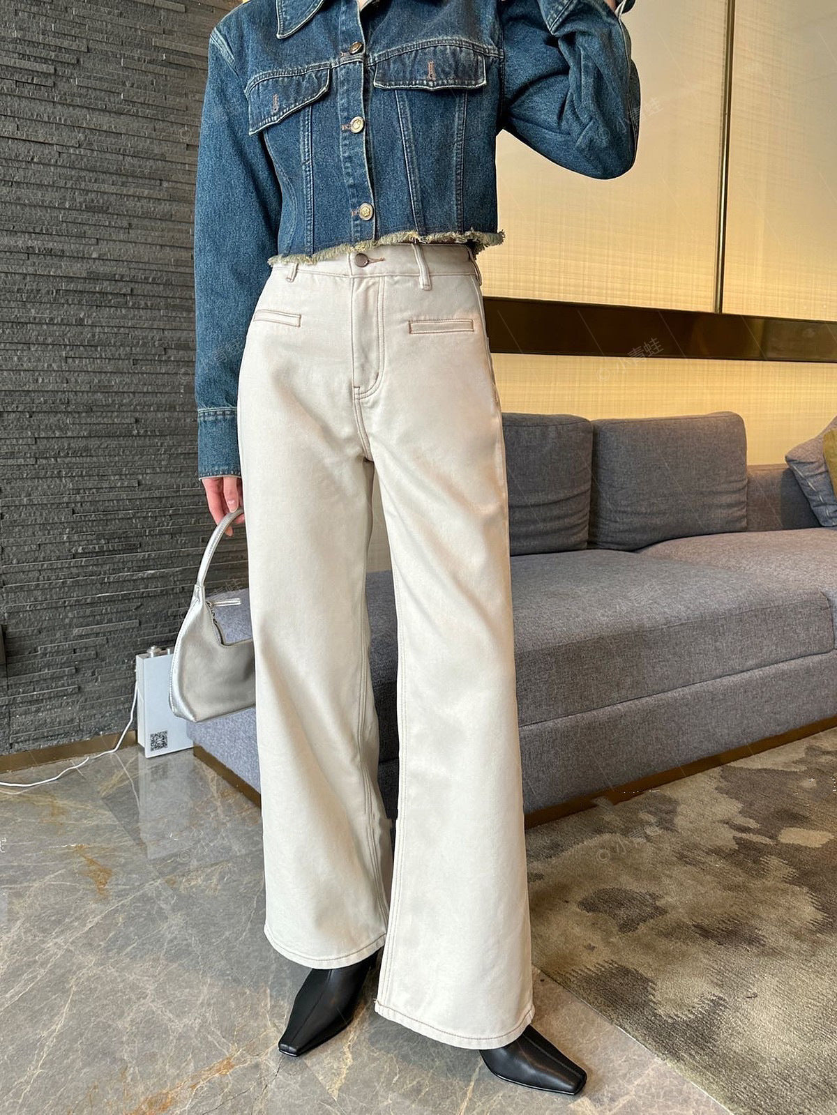 Women's Fashion High-Waist Straight-Leg Wide-Leg Jeans