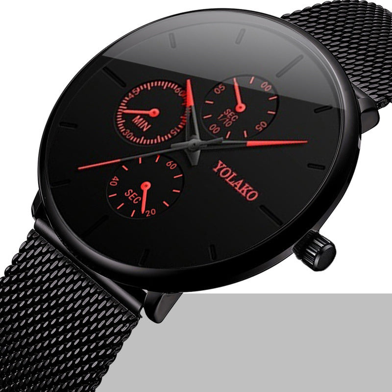 Fashionable ultra-thin mesh belt men's watch
