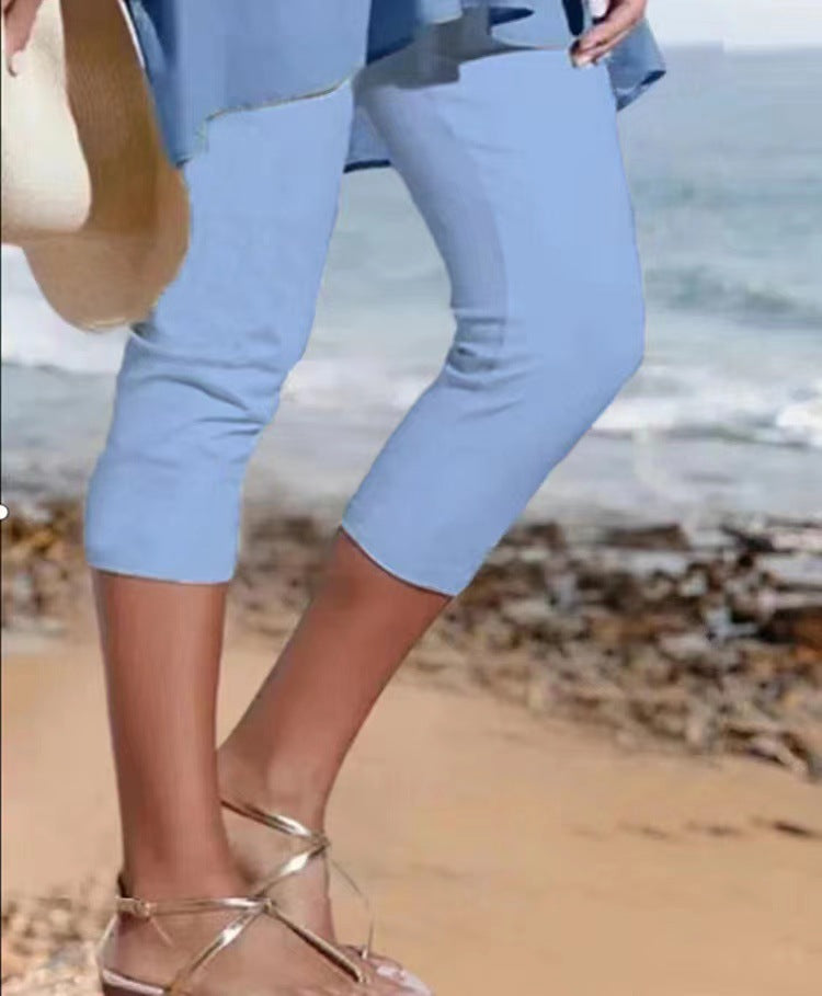 Sommer Leggings til Kvinder - Ensfarvede og Afslappede
