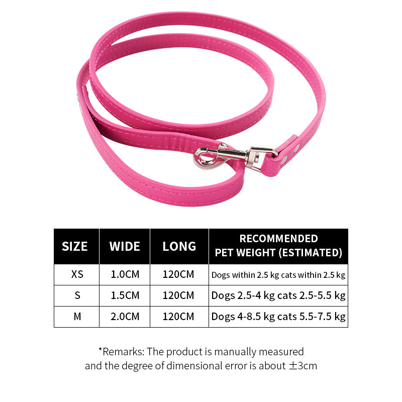 Pet Cat Pulling Rope Dog PU Leather Dog Chain Traction Belt Outing Cat Pulling Rope Dog Leash