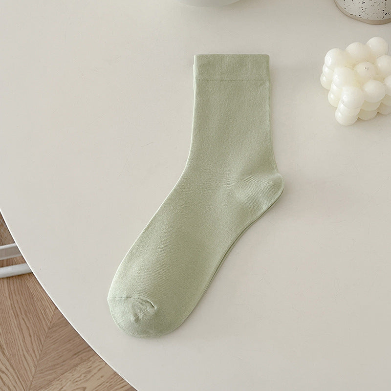 White Stacked Loose Mouth Socks