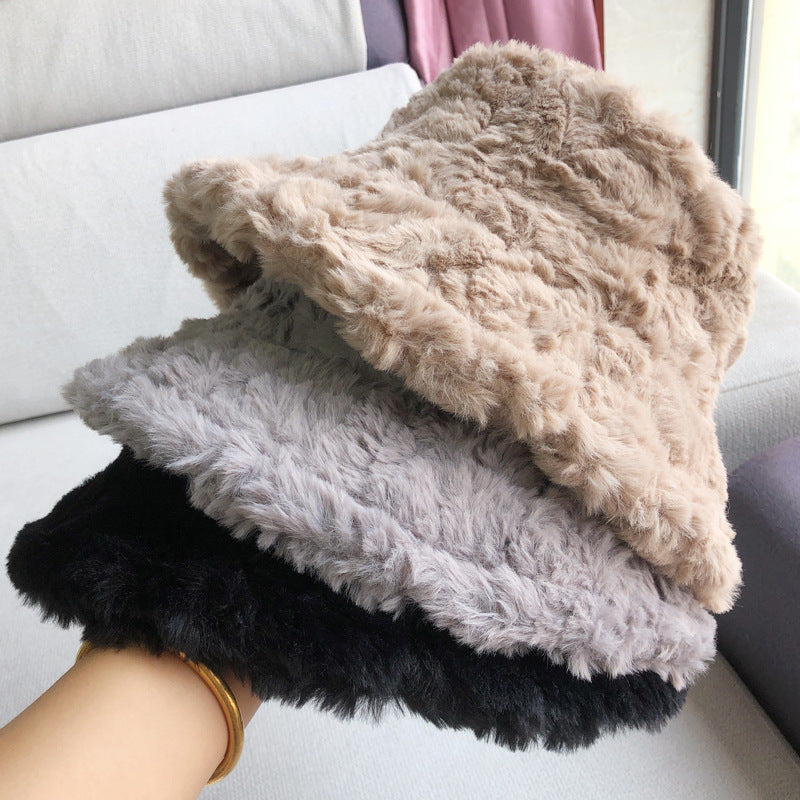 Cute Thick Warm Fisherman Hat Wit Sable Hair