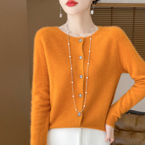Cardigan Plus Size Coat Loose Round Neck Sweater
