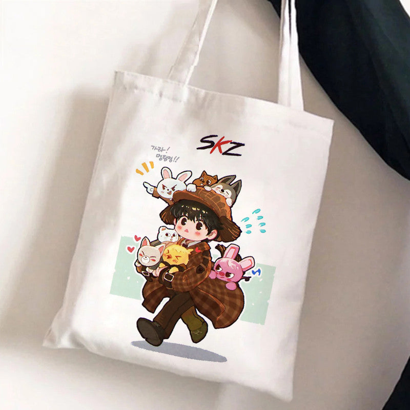 Cute Cartoon Canvas Tutor Lunch Bag