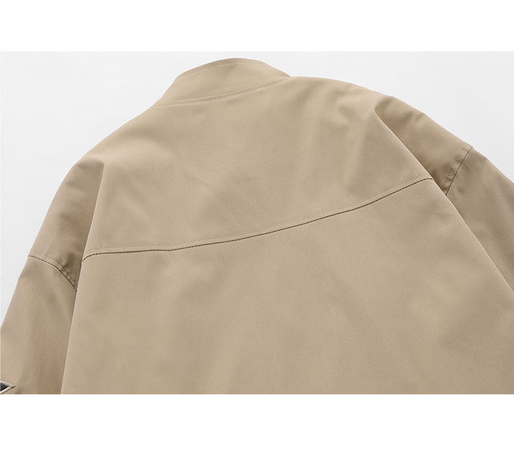 Men's Fashion Retro Star Embroidered Stand Collar Jacket