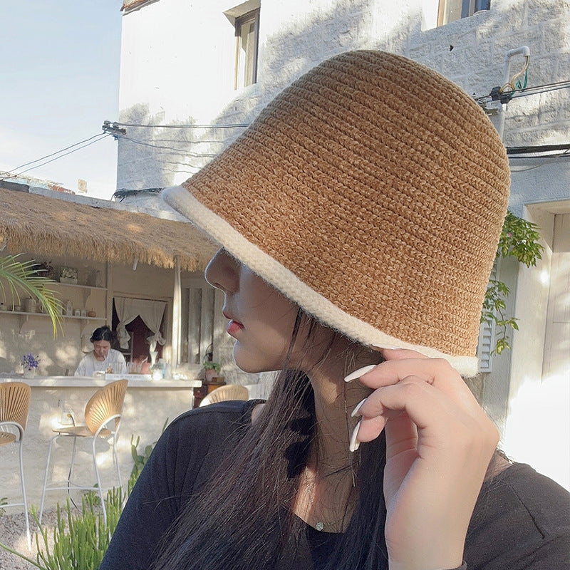 Women's Autumn And Winter New Lamb Wool Bucket Hat