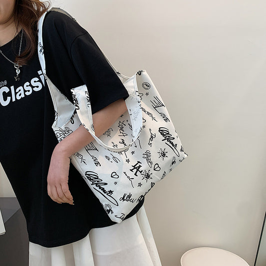 Cow Pattern Canvas Bag For Women's Spring New Crossbody