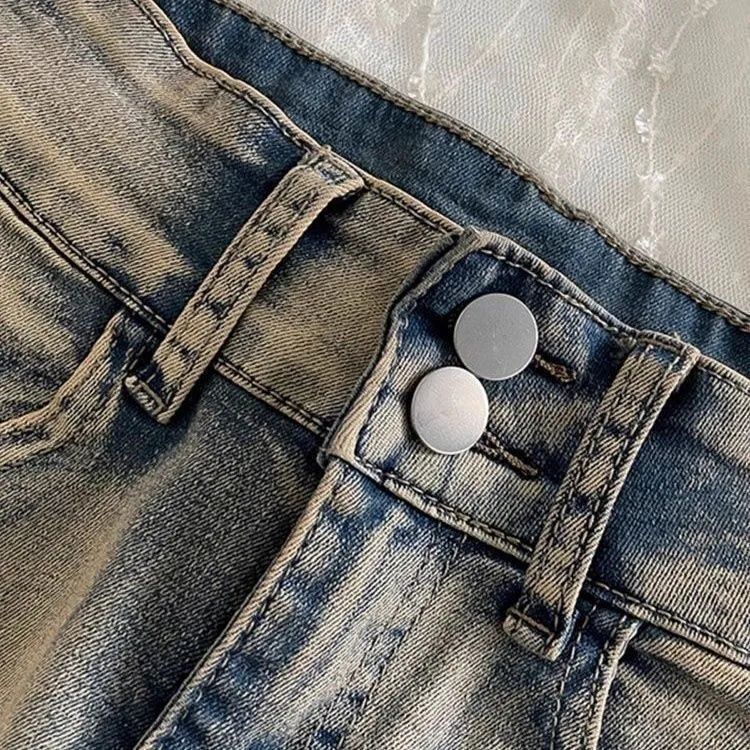 Retro American-Style High-Waisted Denim Hot Shorts For Women