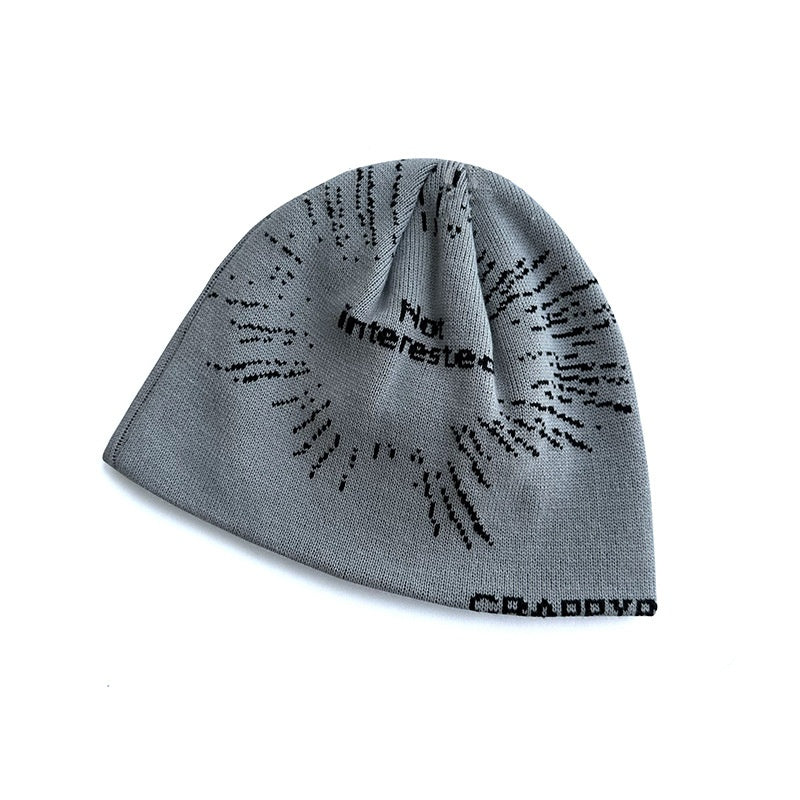 Strikket hue Dame Efterår Og Vinter Vild Ansigt Lille Beanie Hat