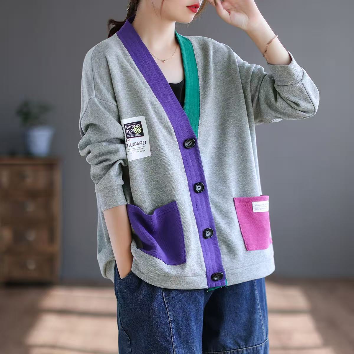 Women's Casual Loose Long-Sleeve Knitted Cardigan