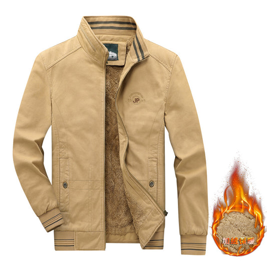 Men's Business Fleece-lined Casual Wind Coat