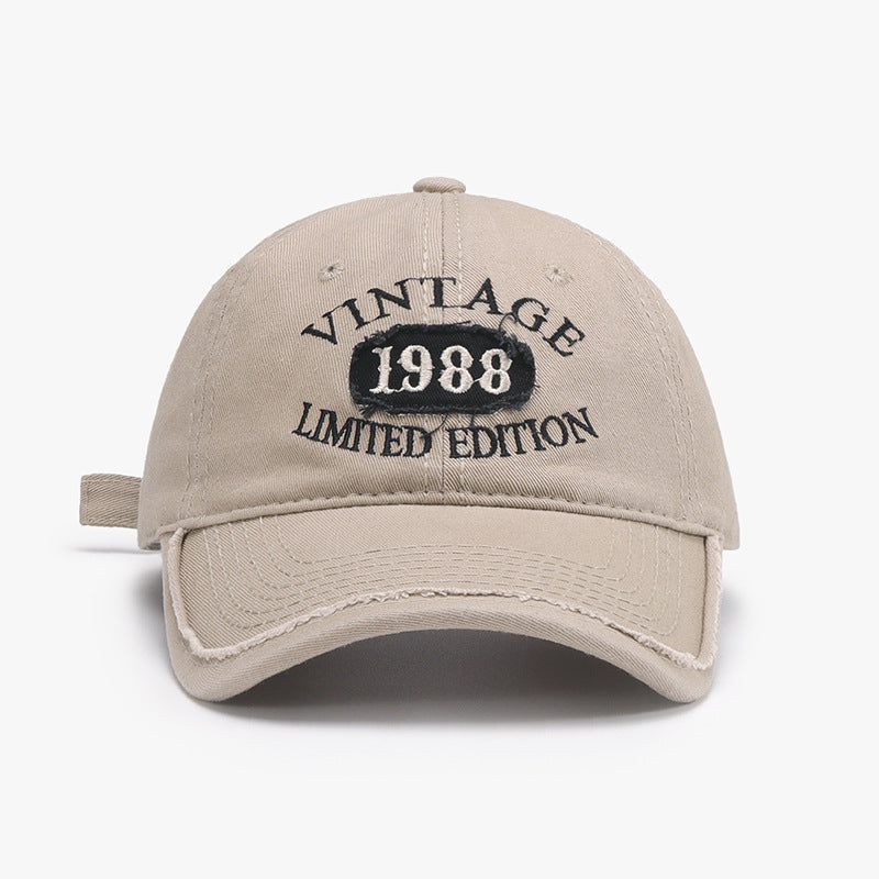 Spring New Big Head Circumference Letter Embroidery Women's Face-looking Small Peaked Cap