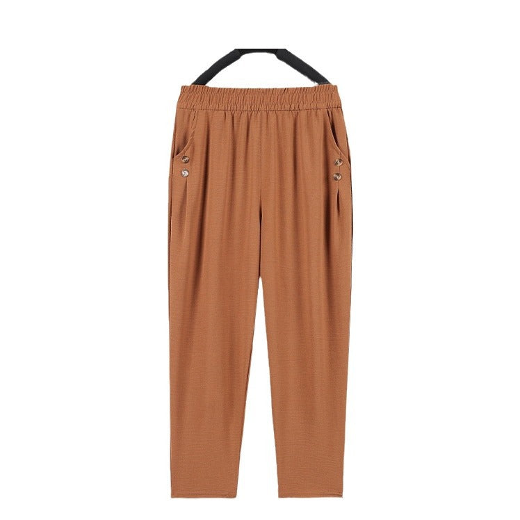 Women's Jacquard Straight-leg Pants High Waist Baggy Jogger Pants