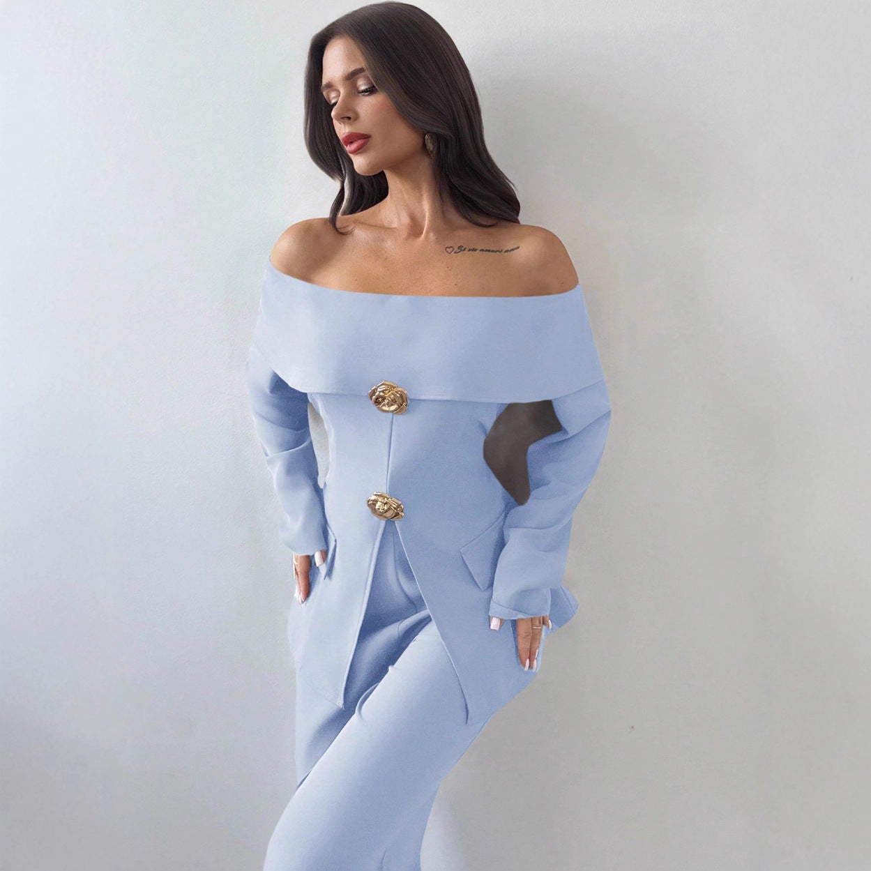 Stylish And Minimalist Design Womens Long Sleeve Suit