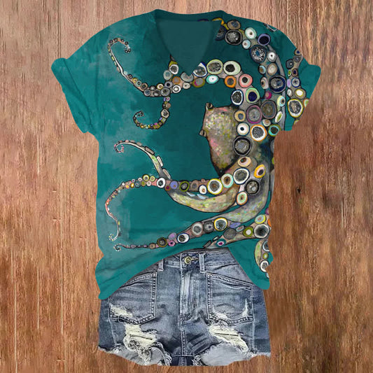 Women's Short Sleeve 3D Digital Printing Plus Size