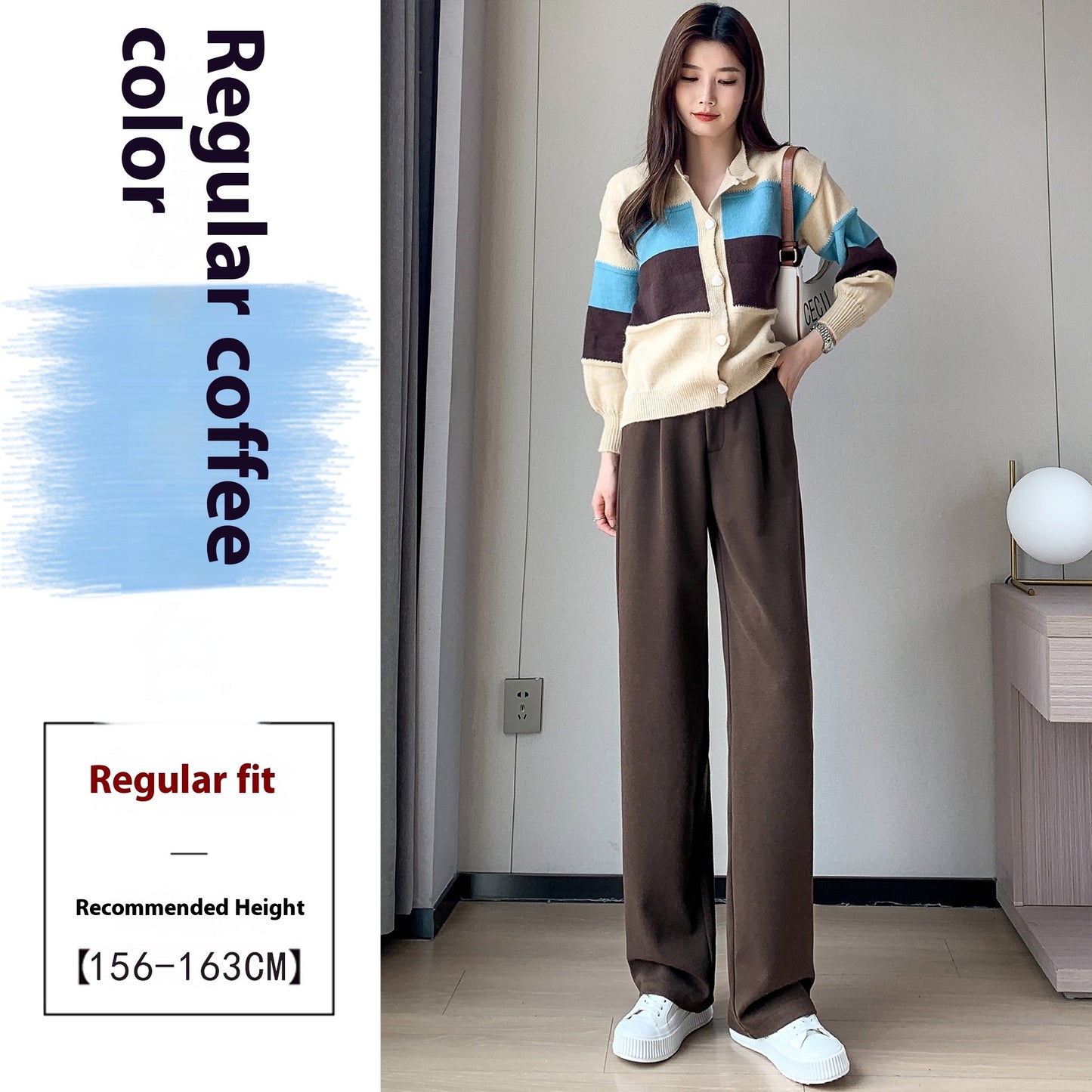 Female Autumn And Winter Loose Casual Woolen Straight-leg Pants