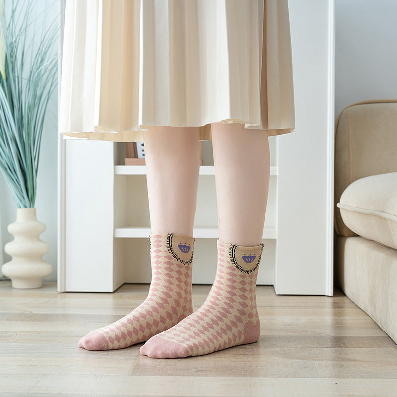 Lady's Flower Tube Socks Stereo Bunching Socks