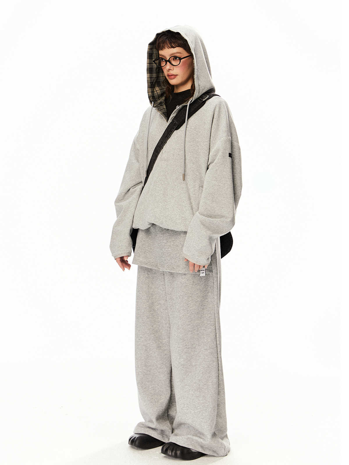 Retro Low Waist Fake Two-piece Loose Casual Wide Leg Track Pants