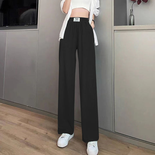SpringSummer High Waist Drooping Ice Silk Thin Pants