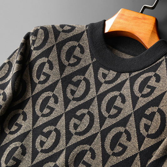 Men's Cardigan Thick Half Turtleneck Sweater Crewneck Slim