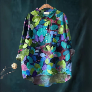 Summer New Loose Casual Single-breasted Women's Shirt Top