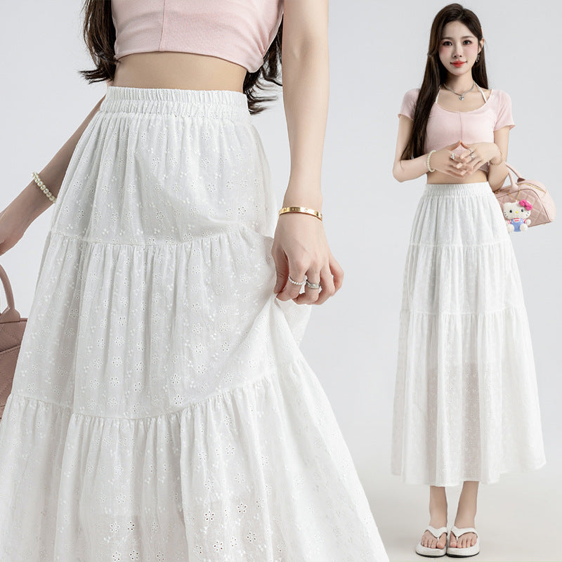 Line Mid-length Umbrella Skirt