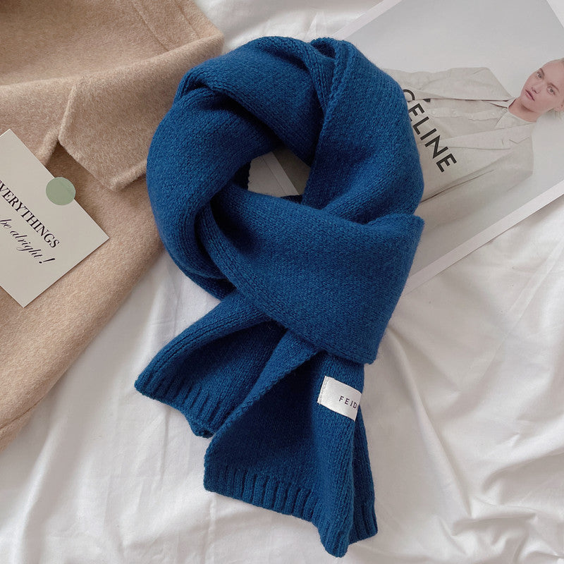 Students' Solid Color Trendy White All-match Scarf