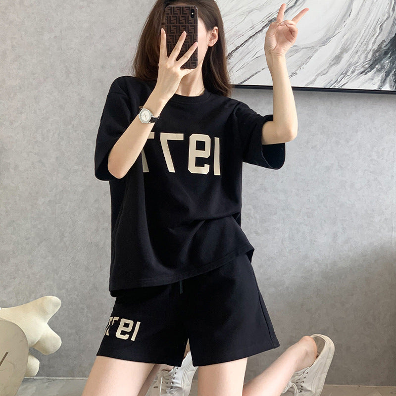 Summer Shorts Sportswear Suit Women's Fashionable Loose Short Sleeve Casual Two-piece Suit