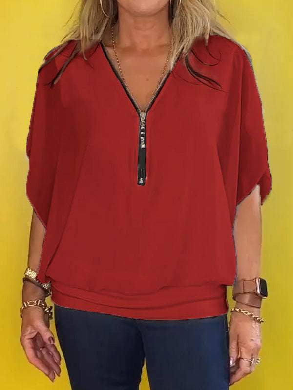 Commute Style Bat Sleeve Loose Casual Top